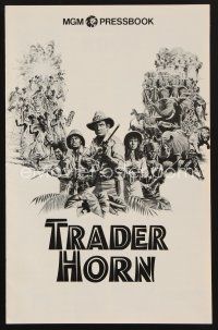 9a318 TRADER HORN pressbook '73 Larry Salk artwork of Rod Taylor & Anne Heywood in the jungle!