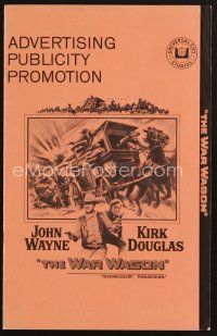9a322 WAR WAGON pressbook '67 cowboys John Wayne & Kirk Douglas, armored stagecoach artwork!
