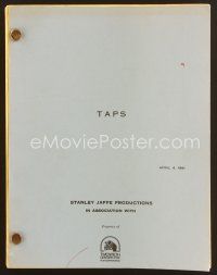 9a243 TAPS script April 4, 1981, screenplay by Darryl Ponicsan!