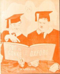 9a154 CHUMP AT OXFORD Danish program '40s different art of Laurel & Hardy with ghost behind them!