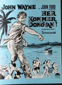 9a156 DONOVAN'S REEF Danish program '63 John Ford, art of punching sailor John Wayne, Lee Marvin!