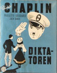 9a160 GREAT DICTATOR Danish program '47 Charlie Chaplin directs and stars, great different art!