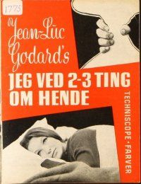 9a188 TWO OR THREE THINGS I KNOW ABOUT HER Danish program '67 Jean-Luc Godard, sexy Marina Vlady!