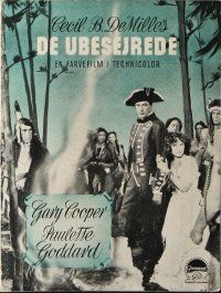 9a190 UNCONQUERED Danish program '47 Gary Cooper, Paulette Goddard, cool different images!