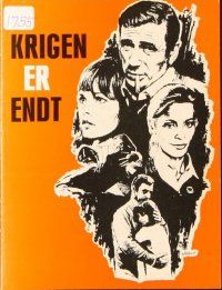 9a194 WAR IS OVER Danish program '66 Alain Resnais, Yves Montand, Ingrid Thulin, different images!