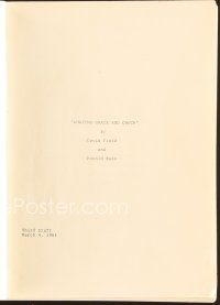 9a199 AMAZING GRACE & CHUCK third draft script March 4, 1986, screenplay by David Field & Bass!