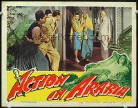 9b117 ACTION IN ARABIA LC '44 George Sanders goes at Virginia Bruce but is restrained!