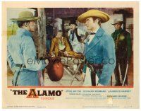 9b119 ALAMO LC #5 '60 c/u of Laurence Harvey as William Travis with Richard Widmark as Jim Bowie!