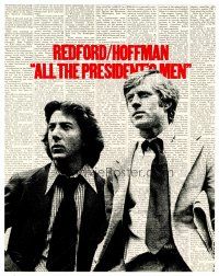 9b037 ALL THE PRESIDENT'S MEN TC '76 Dustin Hoffman & Robert Redford as Woodward & Bernstein!