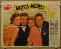 9b129 ARTISTS & MODELS LC '37 posed portrait Jack Benny, Richard Arlen, Gail Patrick & Ida Lupino!