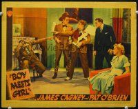 9b170 BOY MEETS GIRL LC '38 Ralph Bellamy & Dick Foran standing by James Cagney with lamp!