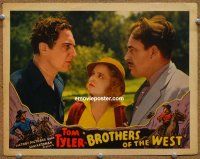 9b184 BROTHERS OF THE WEST LC '37 Lois Wilde between feuding brothers Tom Tyler & Bob Terry!