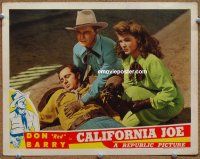 9b196 CALIFORNIA JOE LC '43 Don Red Barry helps wounded man as Helen Talbot points gun!