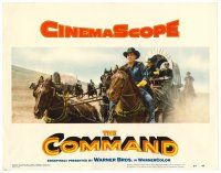 9b226 COMMAND LC #8 '54 cool CinemaScope image of Guy Madison leading wagon train!