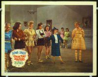 9b235 DANCING MASTERS LC '43 wacky image of girls in dance studio with Stan Laurel in dress!