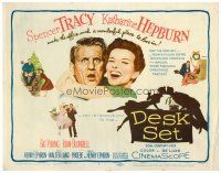 9b049 DESK SET TC '57 Spencer Tracy & Katharine Hepburn make the office a wonderful place!