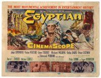 9b052 EGYPTIAN TC '54 artwork of Jean Simmons, Victor Mature & Gene Tierney in ancient Egypt!