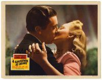 9b317 GENTLEMAN AT HEART LC '42 romantic close up of Cesar Romero kissing Carole Landis!