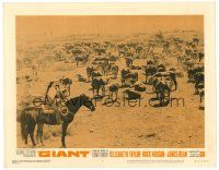 9b323 GIANT LC #7 R63 Rock Hudson & Elizabeth Taylor on horseback, directed by George Stevens!