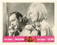 9b336 GOLDFINGER/DR. NO LC #4 '66 Sean Connery as James Bond with sexy Shirley Eaton!