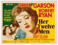 9b056 HER TWELVE MEN TC '54 art of teacher Greer Garson, plus close up with Robert Ryan!