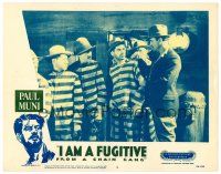 9b391 I AM A FUGITIVE FROM A CHAIN GANG LC #3 R56 guard grabs convict Paul Muni by the shoulder!