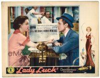 9b429 LADY LUCK LC '36 sexy Patricia Farr shows headline about horse racing to William Bakewell!