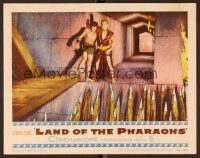 9b432 LAND OF THE PHARAOHS LC #6 '55 Jack Hawkins over pit of spears, directed by Howard Hawks!