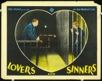 9b452 LOVERS & SINNERS LC '20s cool image of man glaring at pretty woman in jail cell!