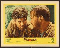 9b490 MEN IN WAR LC #6 '57 extreme close up of Robert Ryan & Aldo Ray!