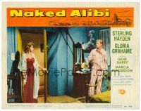 9b517 NAKED ALIBI LC #3 '54 sexy Gloria Grahame walks in on smoking Sterling Hayden!