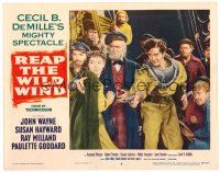 9b606 REAP THE WILD WIND LC #6 R54 Paulette Goddard, Ray Milland in diving suit, Cecil B. DeMille