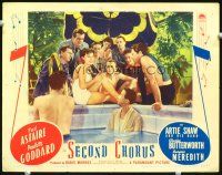 9b628 SECOND CHORUS LC '40 sexy Paulette Goddard in bathing suit has lots of male admirers!