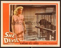 9b639 SHE DEVIL LC #2 '57 sexy Mari Blanchard looks at black panther in cage!