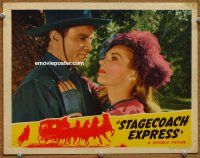 9b671 STAGECOACH EXPRESS LC '42 romantic close up of Don Red Barry & pretty Lynn Merrick!