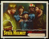 9b679 STEEL HELMET LC #5 '51 directed by Sam Fuller, medic James Edwards watches GIs interrogating