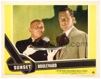 9b696 SUNSET BOULEVARD LC #1 '50 William Holden is creeped out by intense butler Erich von Stroheim!