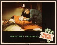 9b708 THEATRE OF BLOOD LC #6 '73 crazy doctor Vincent Price examines sleeping man in bed!