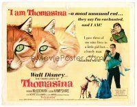 9b100 THREE LIVES OF THOMASINA TC '64 Walt Disney, great art of winking & smiling cat!