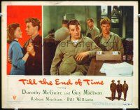 9b723 TILL THE END OF TIME LC #7 '46 GIs Robert Mitchum & Guy Madison sitting next to a desk!