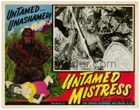 9b735 UNTAMED MISTRESS LC '53 wacky giant gorilla border art, close up of native with spear!