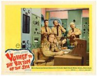 9b743 VOYAGE TO THE BOTTOM OF THE SEA LC #3 '61 Walter Pidgeon & guys in submarine control room!