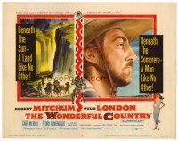 9b107 WONDERFUL COUNTRY TC '59 art of Texan Robert Mitchum in sombrero, Julie London!