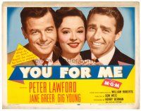 9b109 YOU FOR ME TC '52 should pretty Jane Greer marry Peter Lawford or Gig Young, money or love?