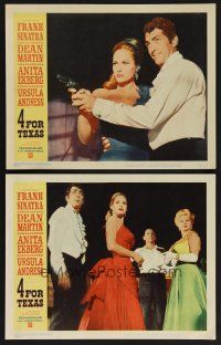 9c726 4 FOR TEXAS 2 LCs '64 Robert Aldrich directed western, Dean Martin, Ursula Andress!