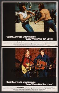 9c767 EVERY WHICH WAY BUT LOOSE 2 LCs '78 Clint Eastwood in action & singing Sondra Locke!
