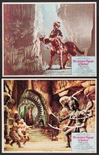 9c776 GOLDEN VOYAGE OF SINBAD 2 LCs '73 Ray Harryhausen, Law fighting many-armed statue!
