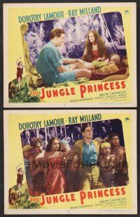9c790 JUNGLE PRINCESS 2 LCs R46 Dorothy Lamour & Ray Milland in tropical adventure!