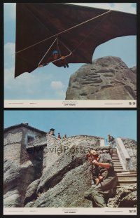 9c833 SKY RIDERS 2 color 11x14 stills '76 James Coburn, hang-gliding action!