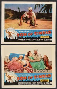 9c837 SON OF SINBAD 2 photolobbies '55 Howard Hughes, Vincent Price with super sexy harem women!